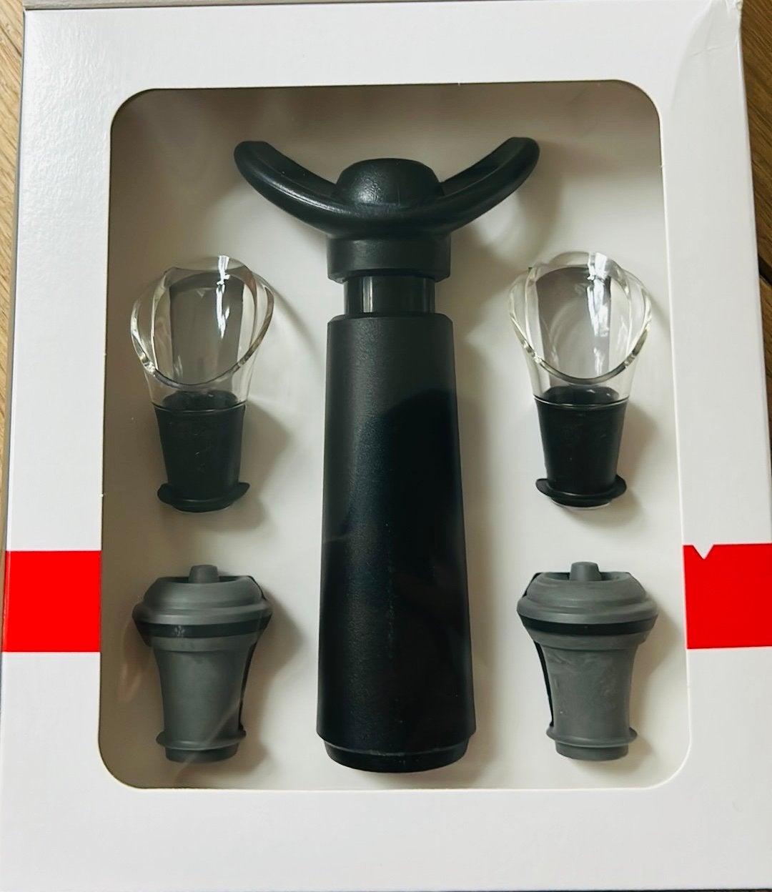 Vacu Vin Wine Saver Gift Set - Wijnset met Vacuümpomp, Overige typen, Kunststof, Ophalen of Verzenden, Zo goed als nieuw