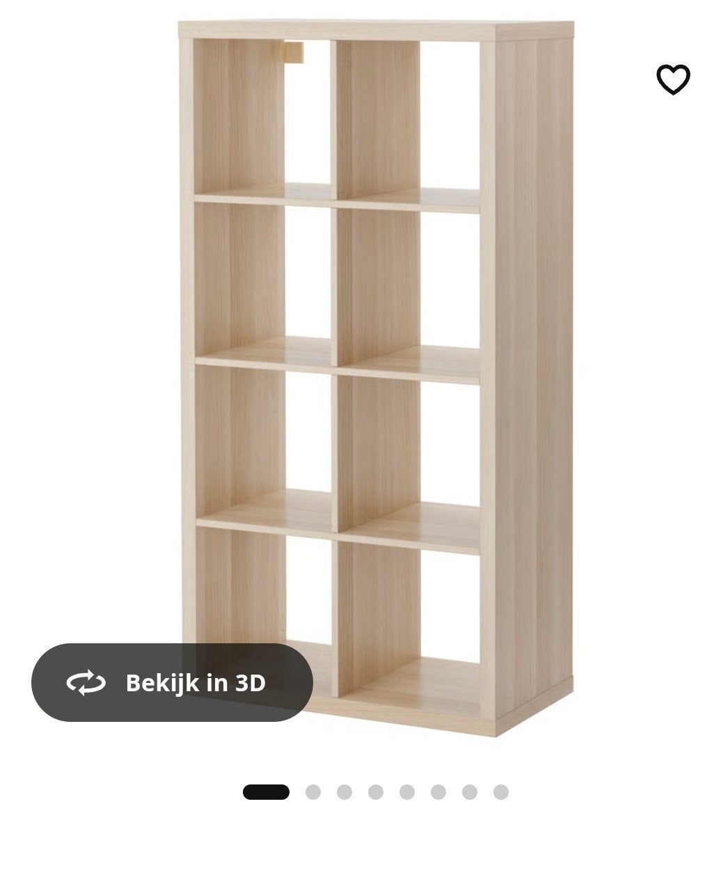 Gebruikte IKEA Kallax Vakkenkast - 2x4 vakken, Ophalen, Met plank(en), Gebruikt, 100 tot 150 cm