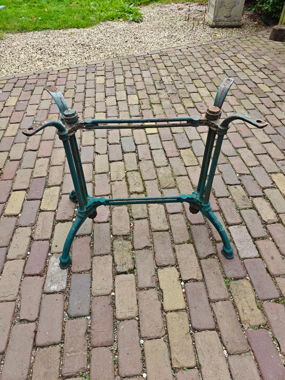Gietijzeren onderstel voor tuintafel - Vintage look, Tuin en Terras, Tuintafels, Ophalen, Gebruikt, Rechthoekig, Metaal