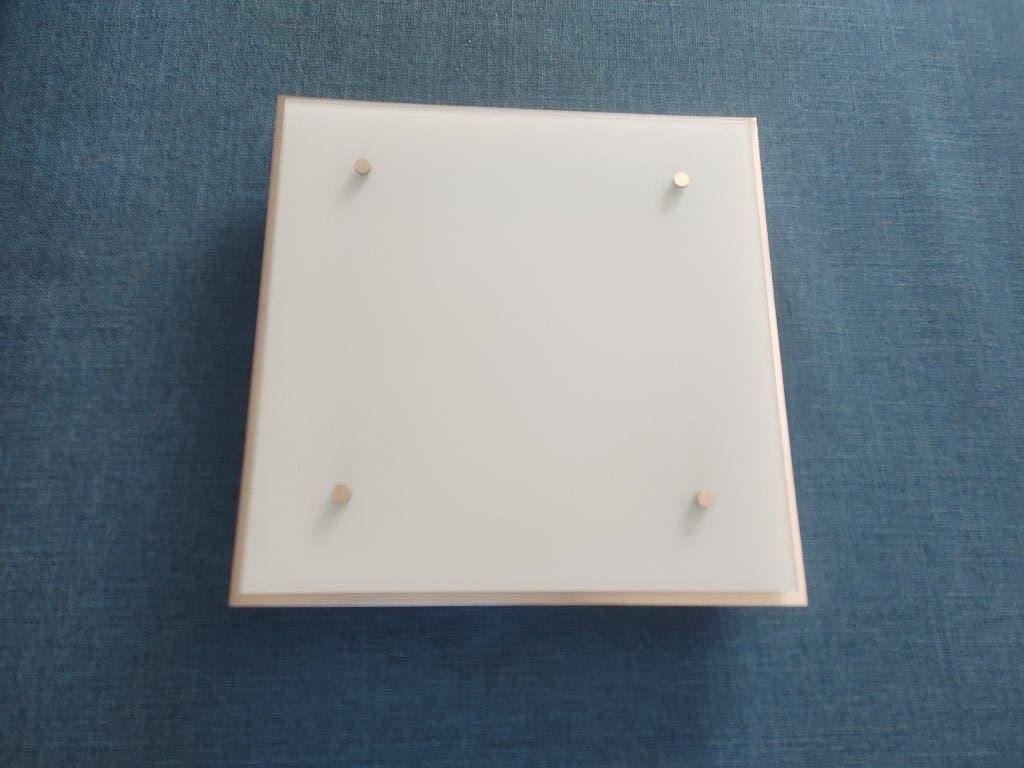 Moderne vierkante plafonnière rvs melkglas roestvrijstaal, Ophalen of Verzenden, Gebruikt, Glas