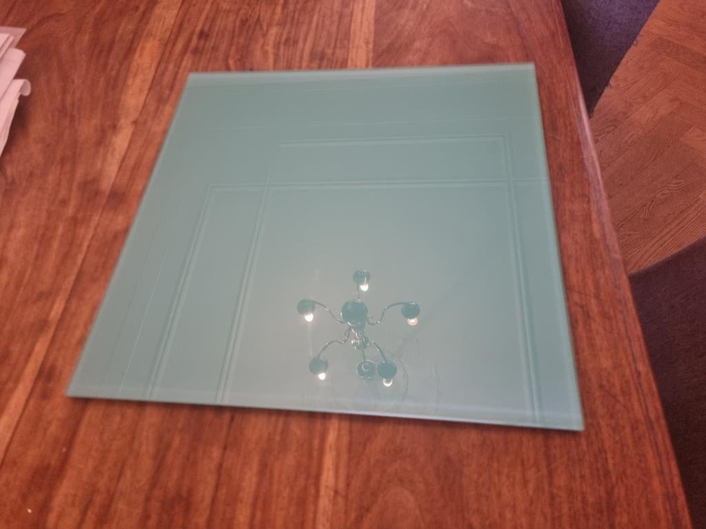 Whiteboard groen glas 35 x35 cm, Ophalen, Rond, Minder dan 100 cm