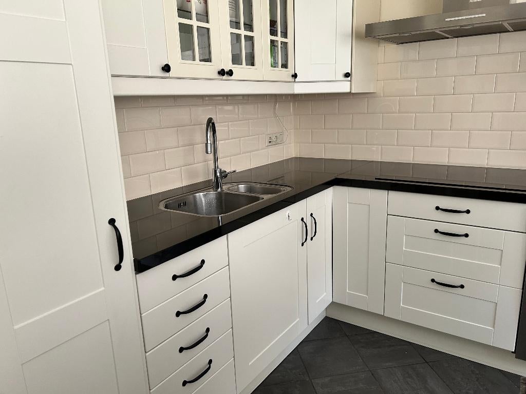 Hoekkeuken incl. kasteiland, Huis en Inrichting, Ophalen, Gebruikt, Wit, Hoekkeuken