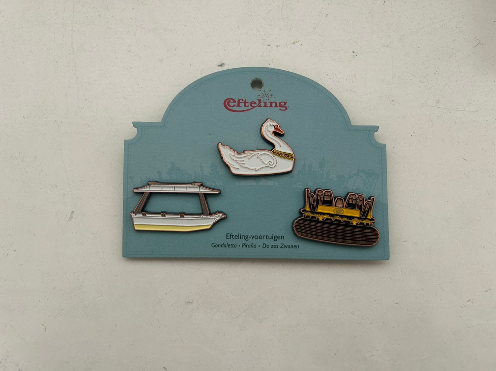Pinset Efteling-voertuigen, Verzamelen, Efteling, Ophalen of Verzenden, Zo goed als nieuw, Overige typen