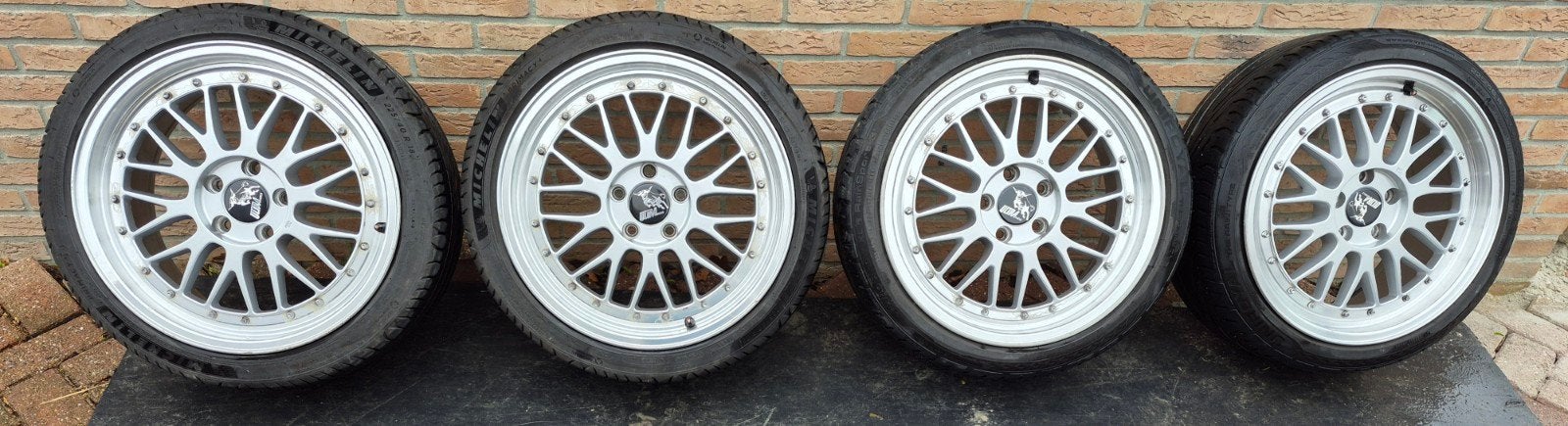 BBS lemans reps 18 inch velgen met 2 zgan banden en 2 goede, Auto-onderdelen, Banden en Velgen, Ophalen, 18 inch, Gebruikt, Banden en Velgen