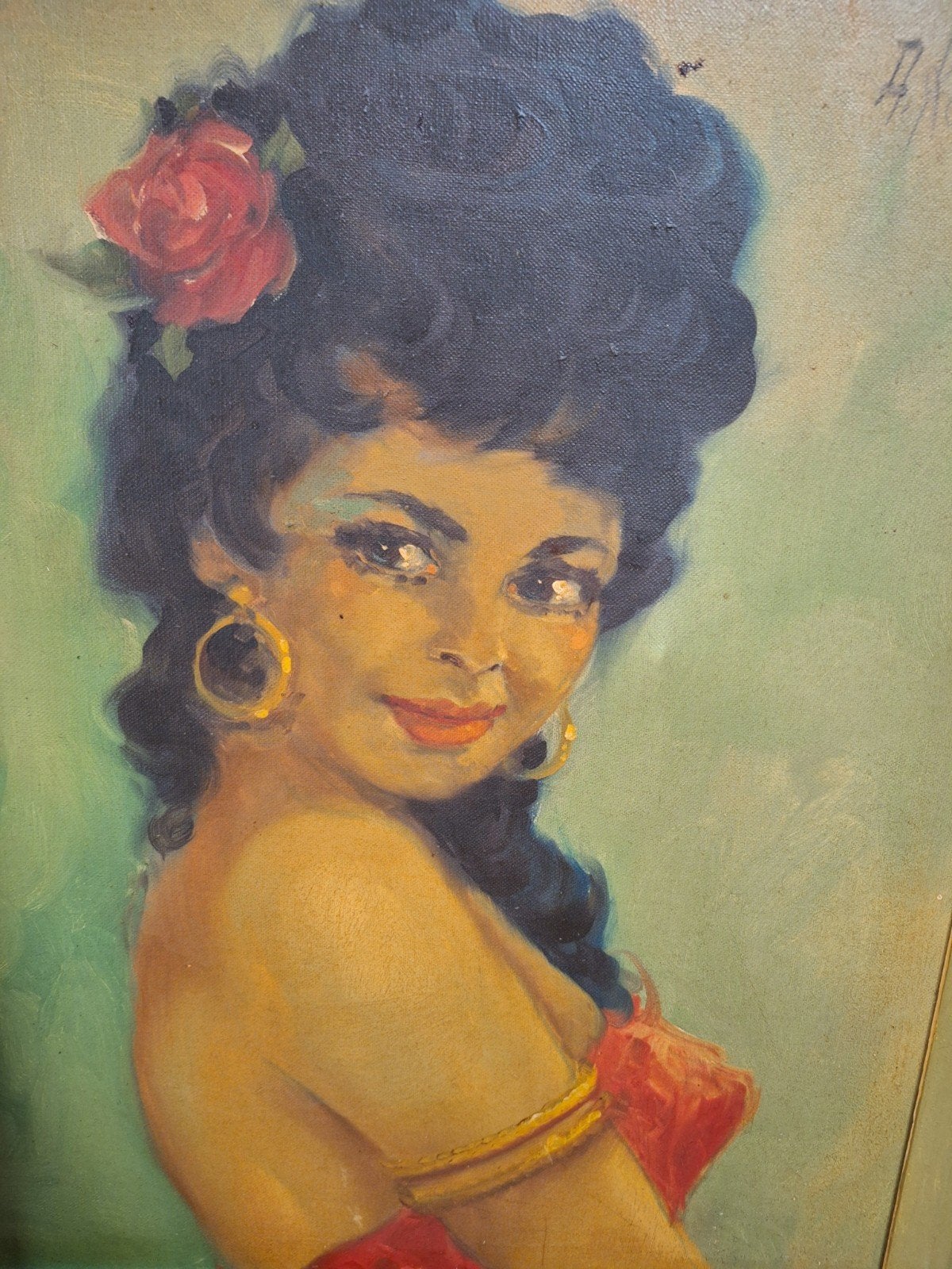 Schilderij: Italiaanse danseres, gesigneerd, Ophalen of Verzenden