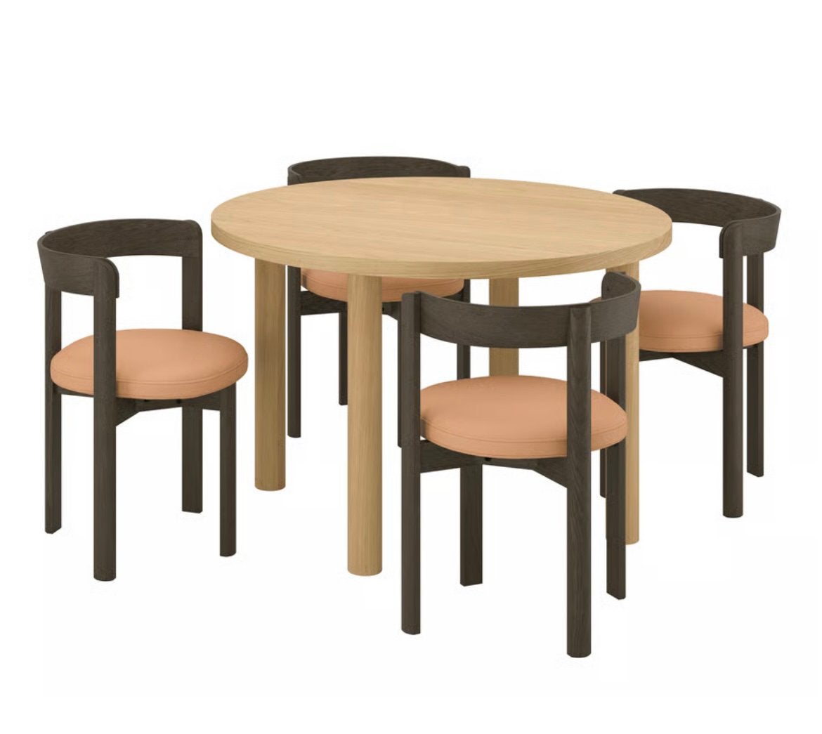eettafel met 4 stoelen type Stockholm van Ikea, Huis en Inrichting, Ophalen, Rond, Scandinavisch, 50 tot 100 cm