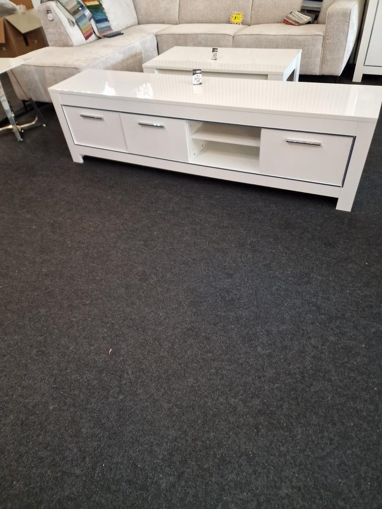 Hoogglans Wit TV Meubel 207 cm - Laatste Stuk!, Overige materialen, Nieuw, Ophalen of Verzenden, 200 cm of meer