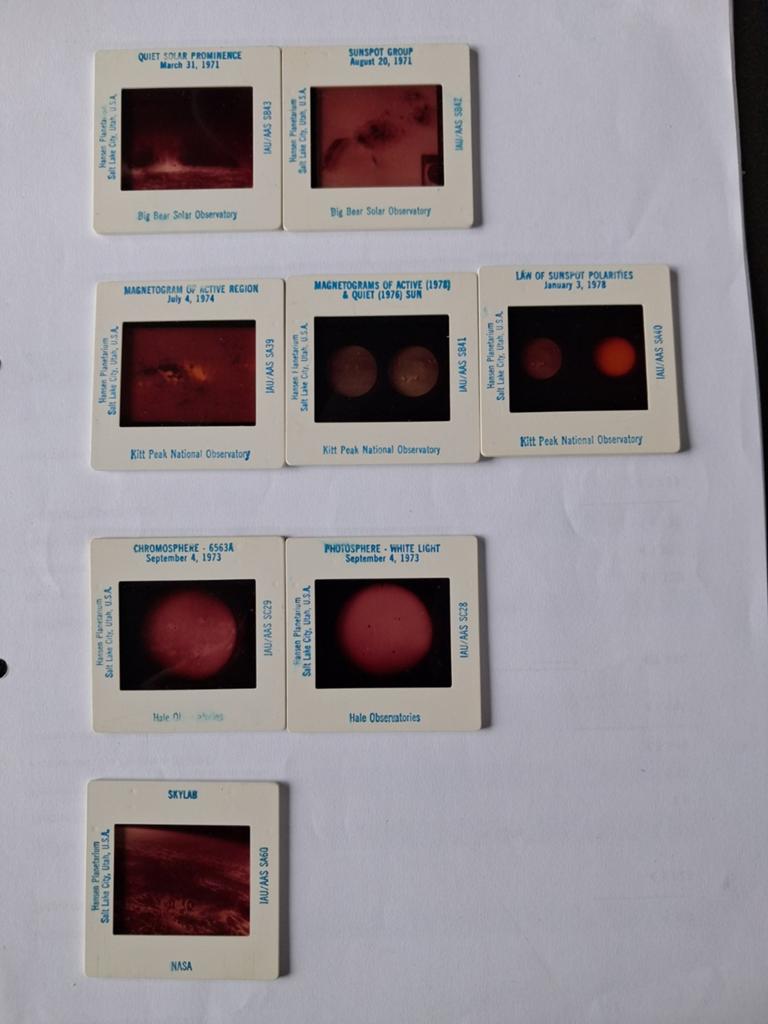 Vintage dia's met waarnemingen astronomie, Verzamelen, Ophalen of Verzenden, 1960 tot 1980, Zo goed als nieuw, Overige onderwerpen