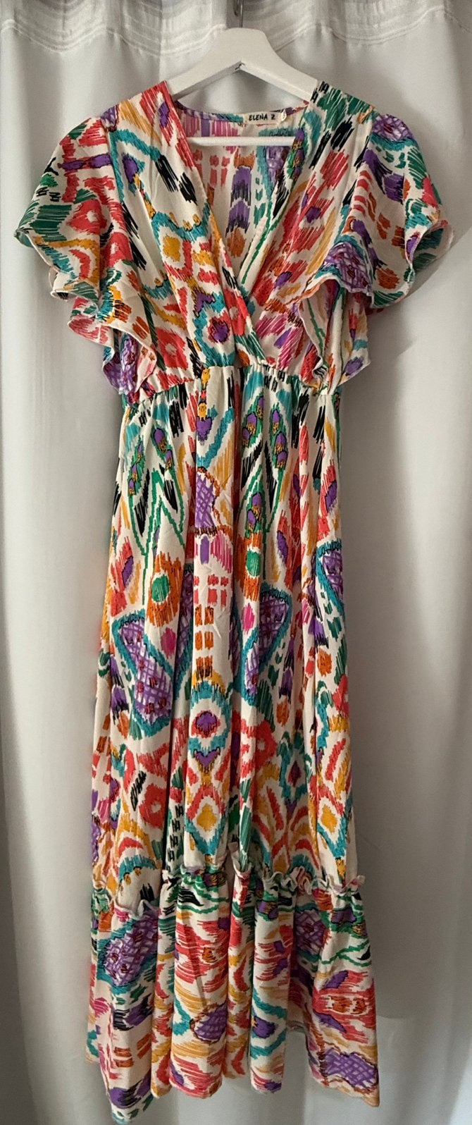 Mooie midi jurk van Elena Z S/M, Ophalen of Verzenden, Zo goed als nieuw, Onder de knie