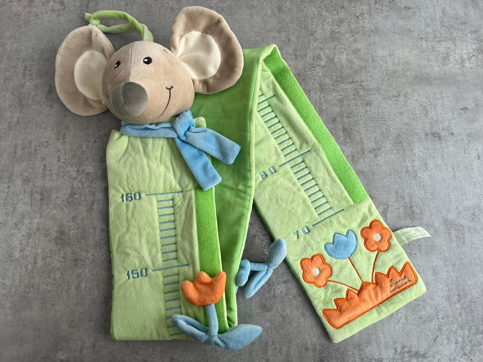 Tiamo groeimeter stof muis lengte pluche kind, Ophalen of Verzenden, Nieuw, Ophangbaar, Wanddecoratie