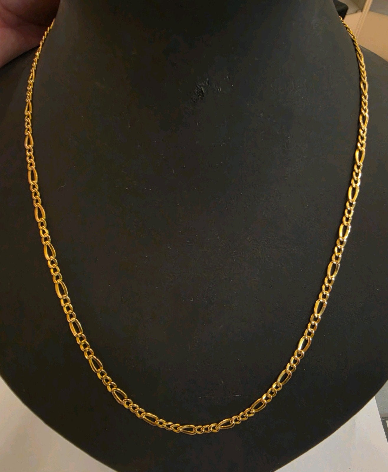 18 karaats gouden Figaro / Cartier schakel ketting 60 cm, Sieraden, Tassen en Uiterlijk, Kettingen, Verstelbaar, Ophalen of Verzenden