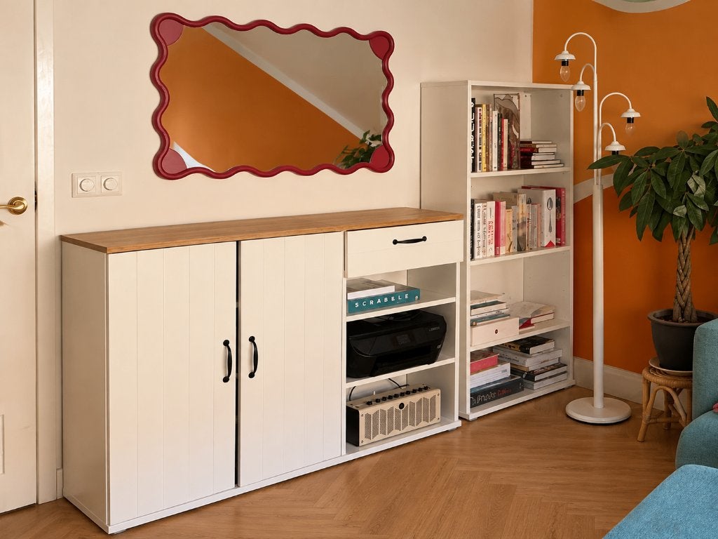SKRUVBY Buffetkast, wit, 120x38x90 IKEA, Ophalen, 200 cm of meer, 150 tot 200 cm, Met lade(s)