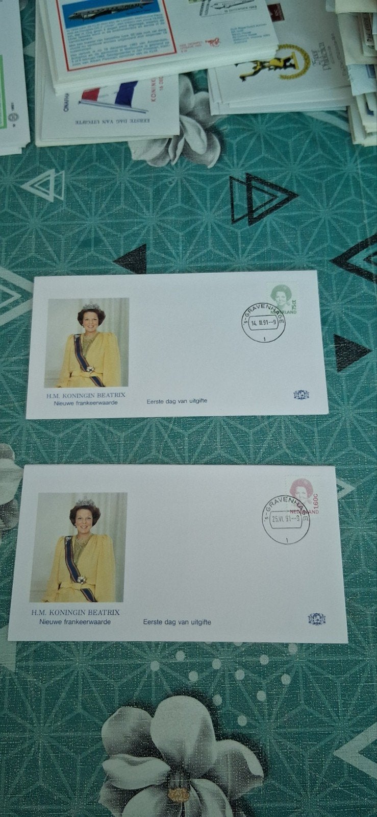 2x Eerste Dag Enveloppen Koningin Beatrix 1991, Postzegels en Munten, Postzegels | Eerstedagenveloppen, Ophalen of Verzenden