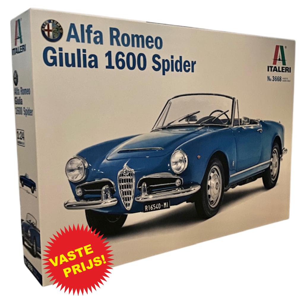 Alfa Romeo Giulia 1600 Spider (Italeri 3668) 1/24, Groter dan 1:32, Nieuw, Ophalen of Verzenden, Italeri