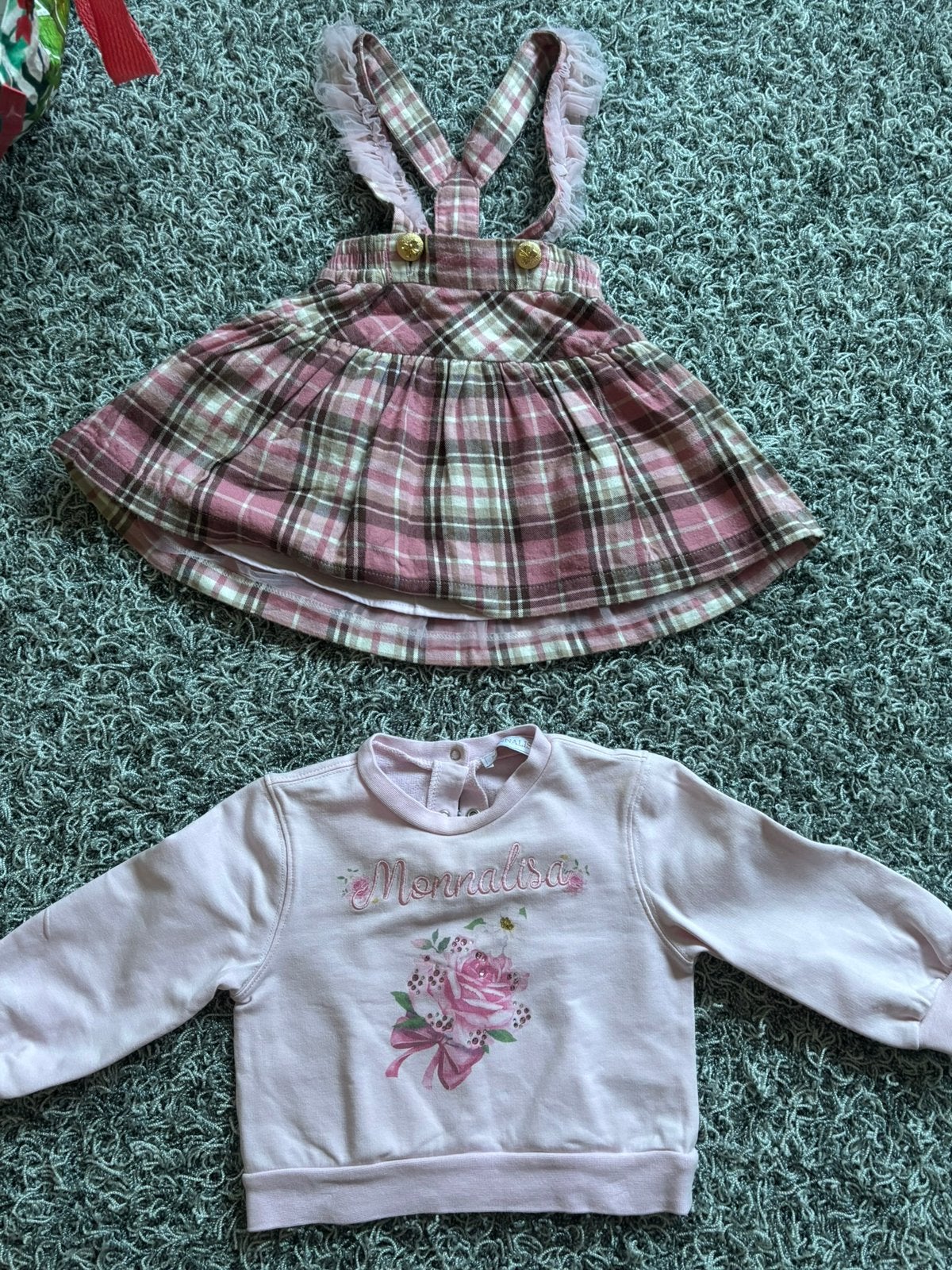 Monnalisa rokje met bijpassend shirt 12 maanden, Kinderen en Baby's, Babykleding | Maat 80, Ophalen of Verzenden, Zo goed als nieuw