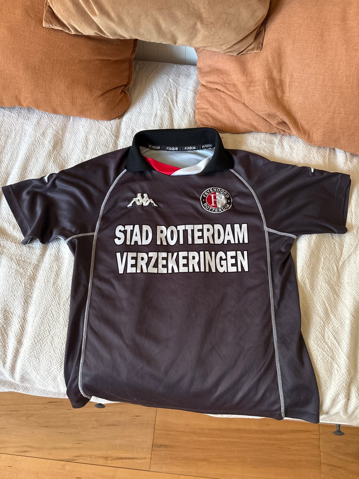 Feyenoord voetbalshirt Kappa YXL kindermaat 164 (?), Zwart, Overige maten, Ophalen of Verzenden, Voetbal