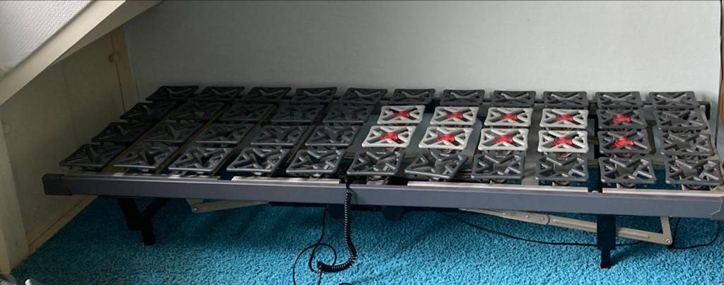 2x Elektrisch verstelbare schotel-bedbodems 70x200 cm, Ophalen, Gebruikt, Bedbodem, 200 cm