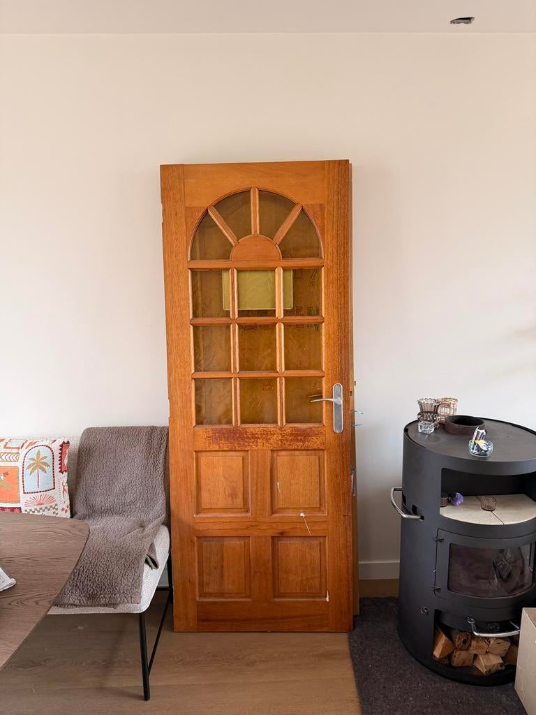 2 Hardhouten Deuren - Opknappers, Ophalen, Gebruikt, 80 tot 100 cm, Binnendeur