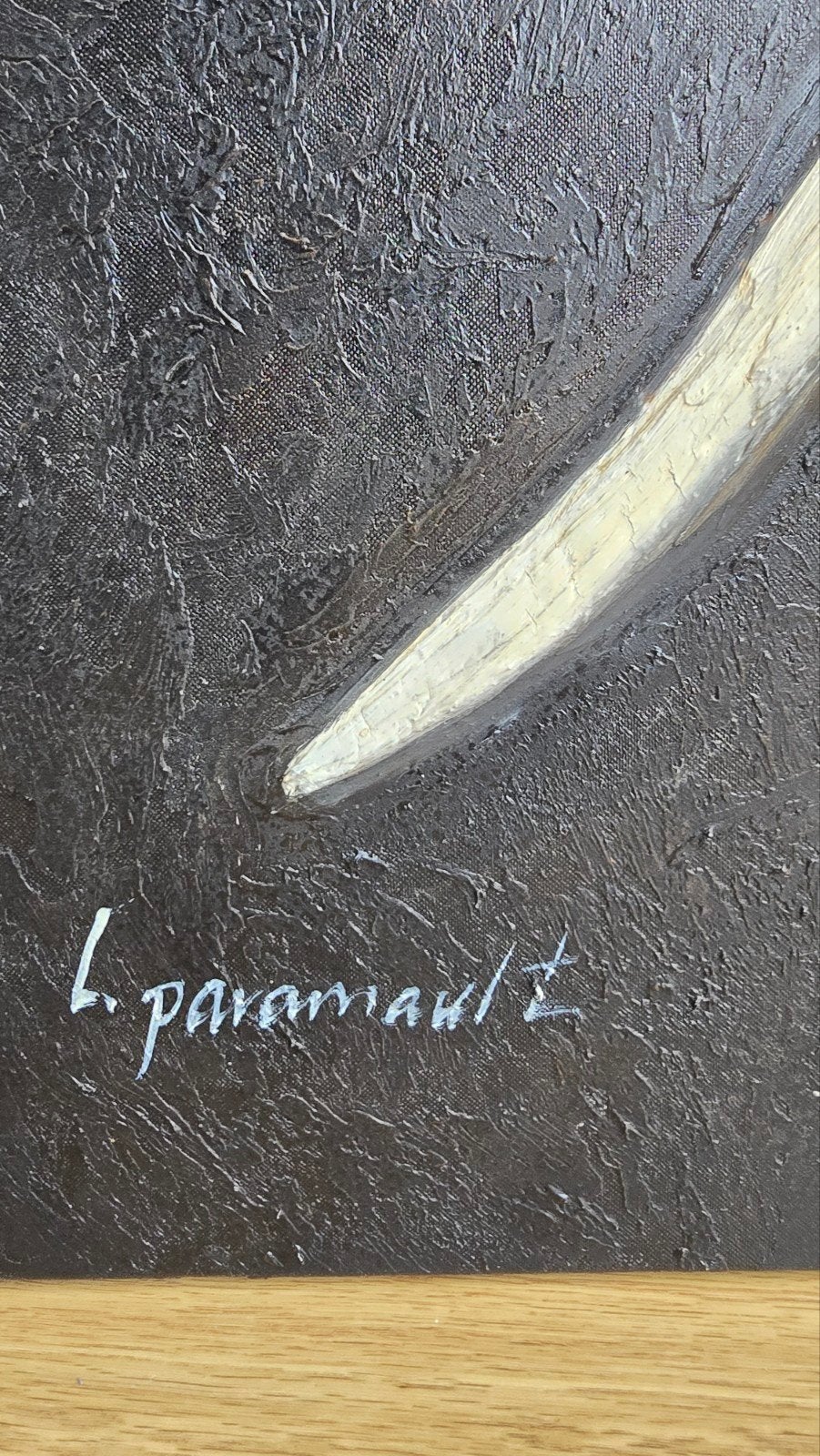 Groot 3D textuur schilderij olifant L. Paramault (150x75), Ophalen of Verzenden