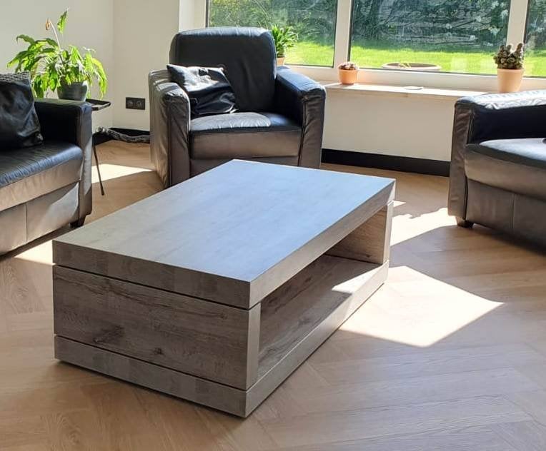 Salontafel /  TV-meubel 135 x 67,5 x 43 cm met dubbel blad., Ophalen, 100 tot 150 cm, 50 tot 100 cm, Zo goed als nieuw