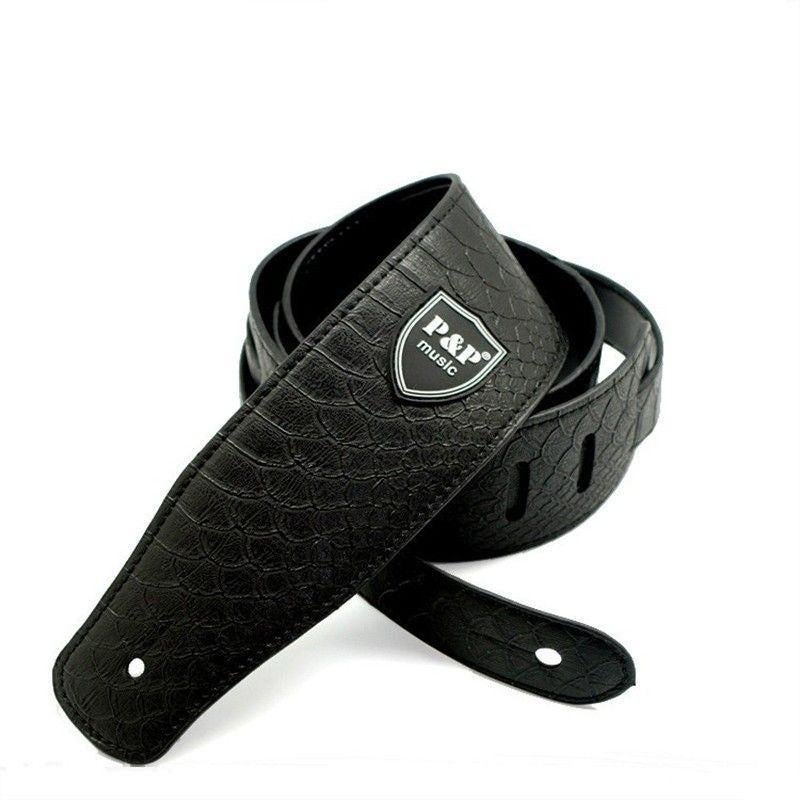 P&P black snakeskin leather strap, Moku Custom Guitars, Nieuw, 4613CB, Ophalen of Verzenden
