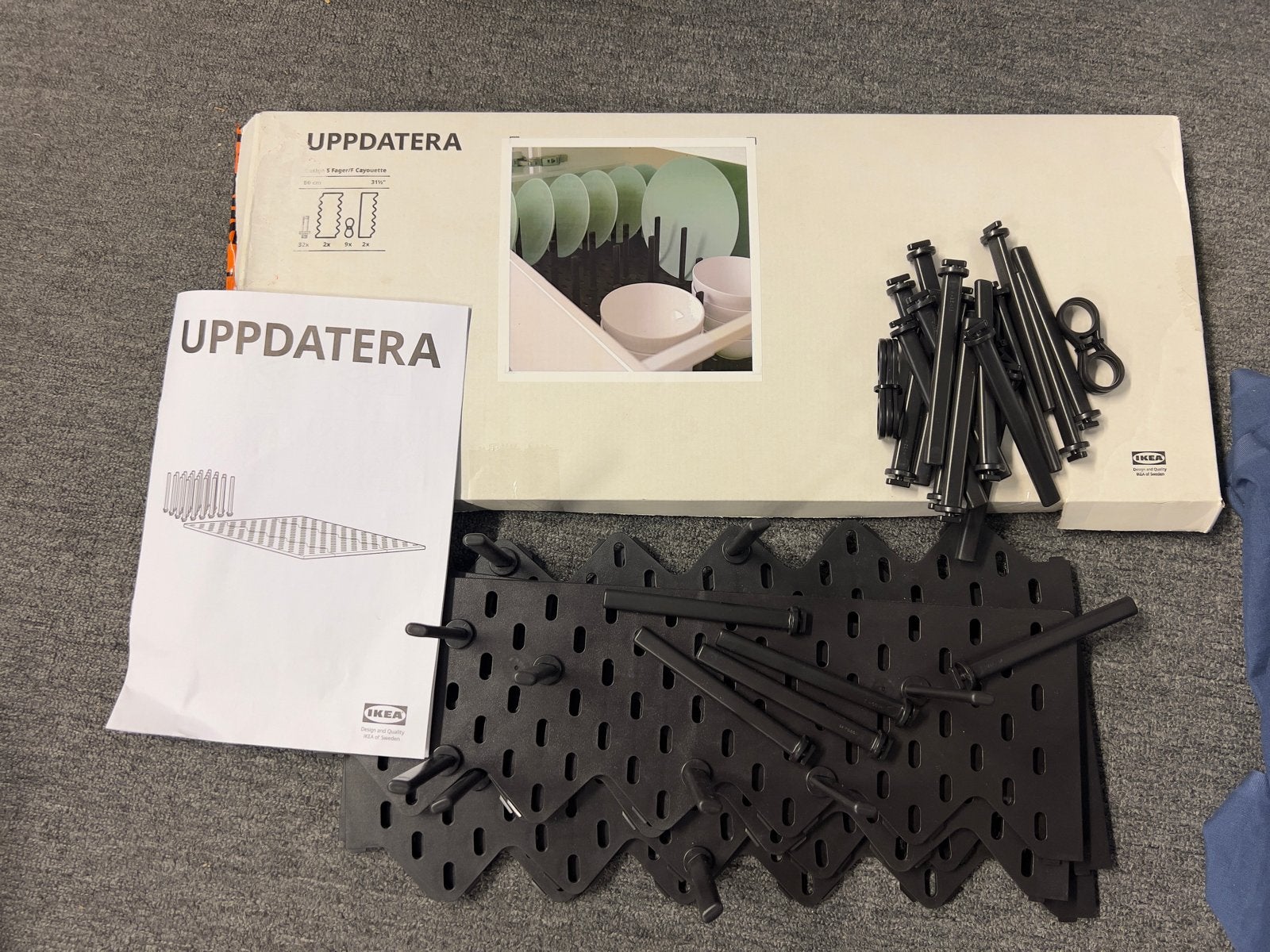 IKEA  UPPDATERA  - drawer organiser, black, from 48 to 80 cm, Bordenrek, IKEA, Kunststof, Nieuw