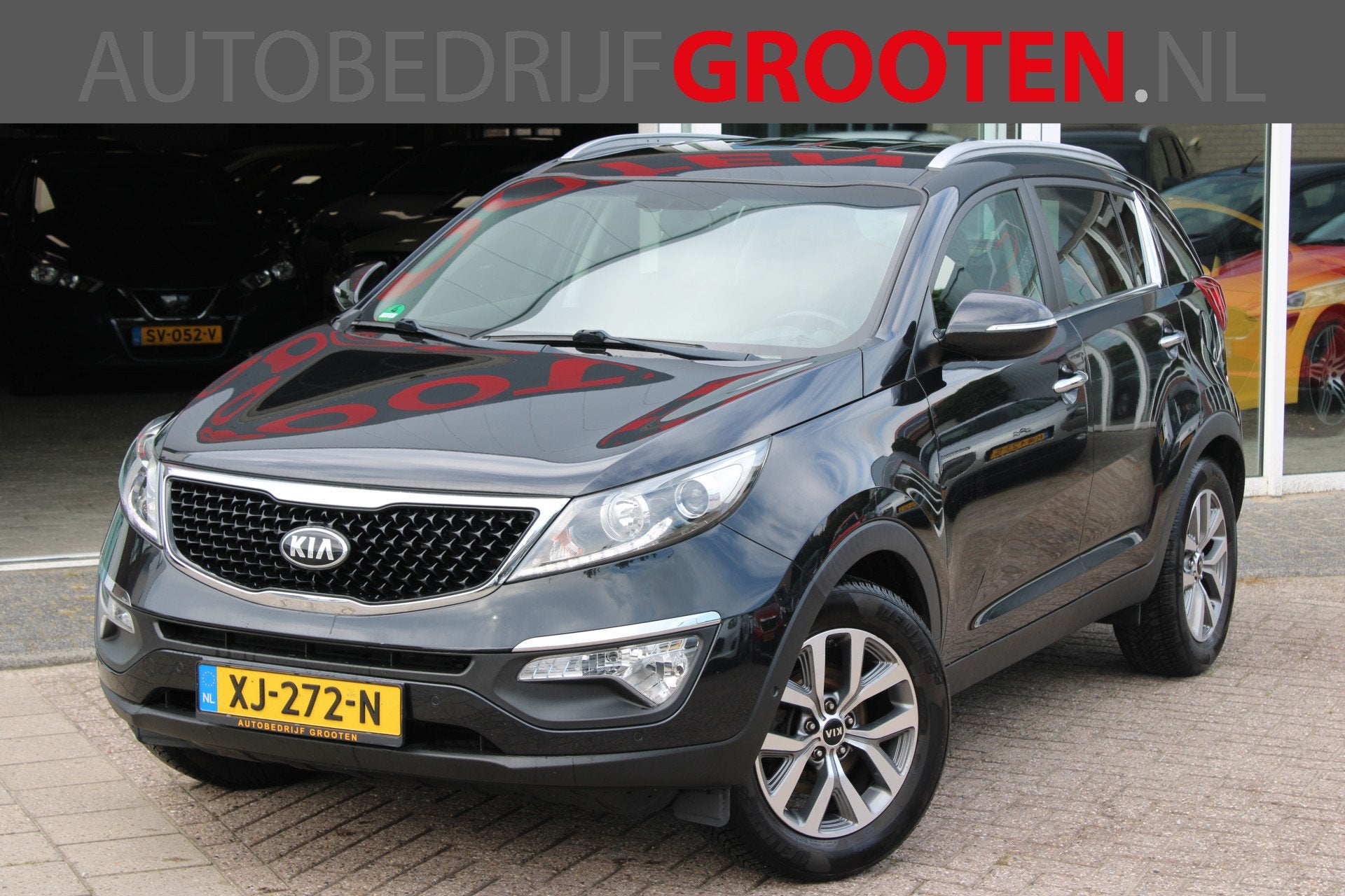 Kia Sportage 1.6 GDI DynamicPlusLine (bj 2015), Auto's, Voorwielaandrijving, 4 cilinders, Zwart, SUV of Terreinwagen