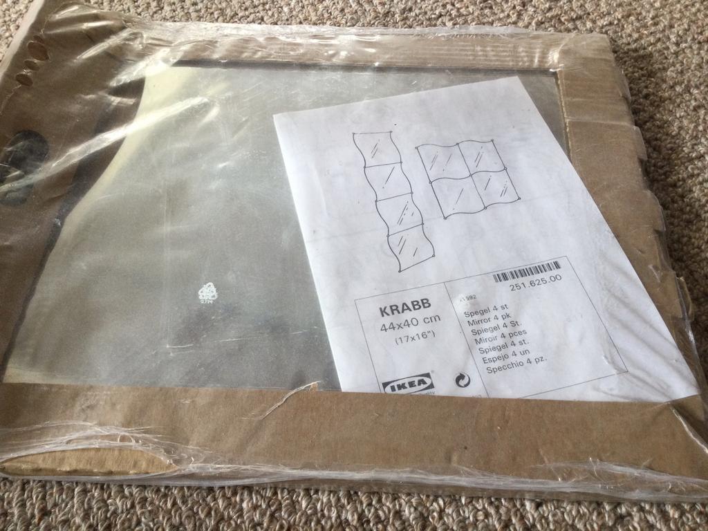 Ikea Krabb spiegel 4stuks 44x40cm nieuw, Minder dan 50 cm, Nieuw, Ophalen of Verzenden, Minder dan 100 cm