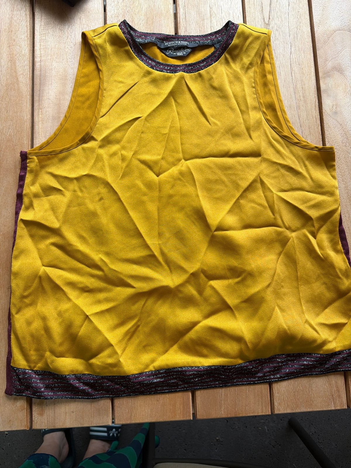 Scotch & Soda Maison Scotch Gele Top Maat S, Geel, Ophalen of Verzenden, Zo goed als nieuw, Maat 36 (S)