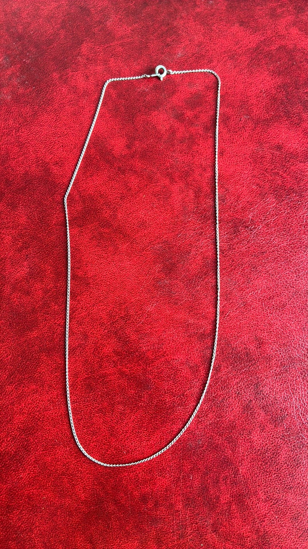 835 zilver ketting 45 cm 1 mm, Ophalen of Verzenden, Gebruikt, Zilver, Zilver