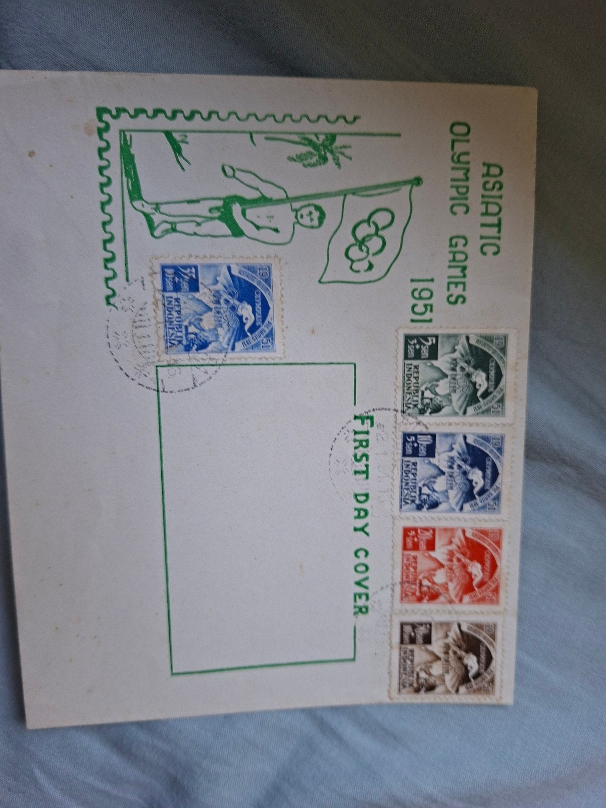 FDC 1951 Indonesië, Postzegels en Munten, Postzegels | Eerstedagenveloppen, Ophalen of Verzenden, Onbeschreven, Rest van de wereld