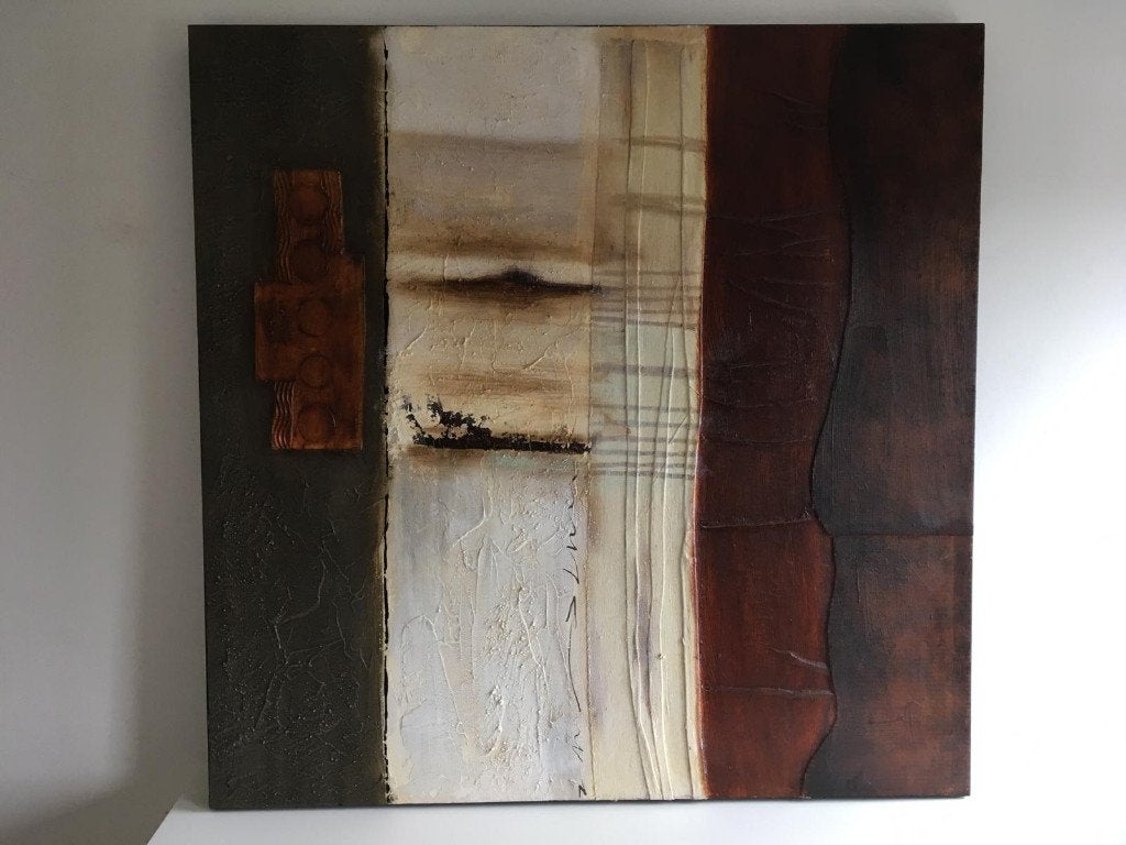 Schilderij met certificaat, op canvas 100x100 cm van Pronto, Ophalen, Oorspronkelijke maker, Zo goed als nieuw, Schilderij