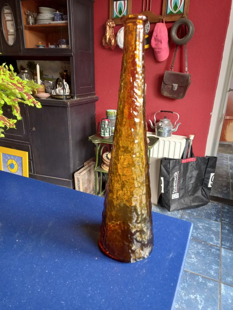 Empoli Italiaanse amberkleurige fles, Vo, Overige kleuren, Glas, Vo