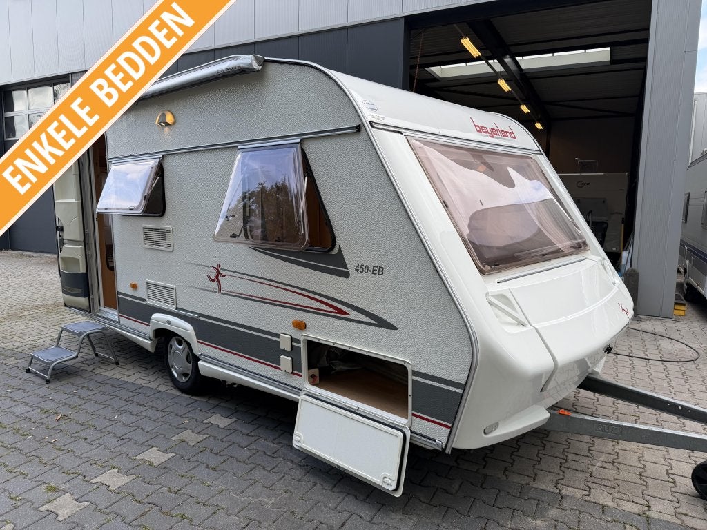 Beyerland Sprinter 450 EB ENKELEBEDDEN - ZAKLUIFEL - MOVER!, Caravans en Kamperen, Standaardzit, Bedrijf, 750 - 1000 kg, Overige typen