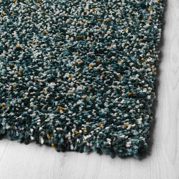 IKEA VINDUM Vloerkleed - Groen/Blauw/Wit/Geel, Huis en Inrichting, Stoffering | Tapijten en Kleden, Ophalen, 100 tot 150 cm, Modern, Hoogpolig