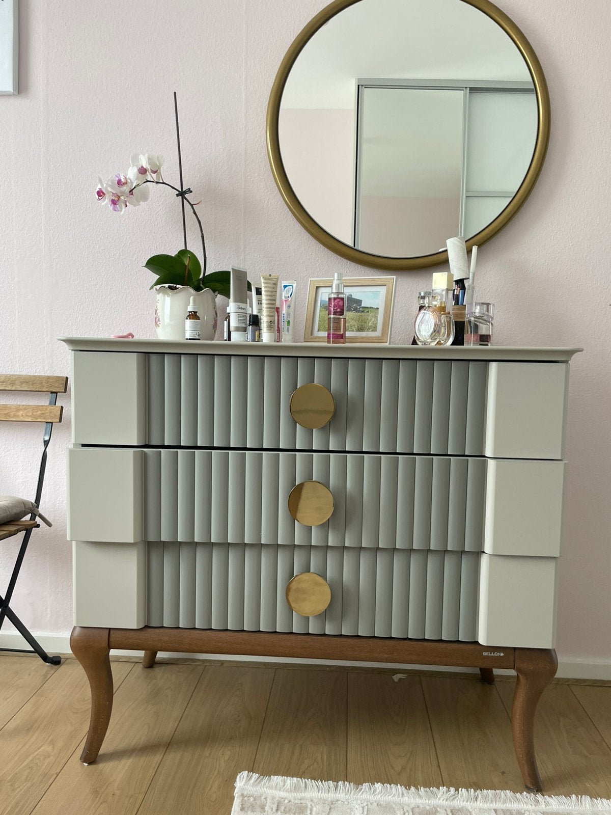Bellona Wooden Chest of Drawers and mirror– Like New, Huis en Inrichting, Kasten | Ladekasten, Ophalen, 50 tot 100 cm, Zo goed als nieuw
