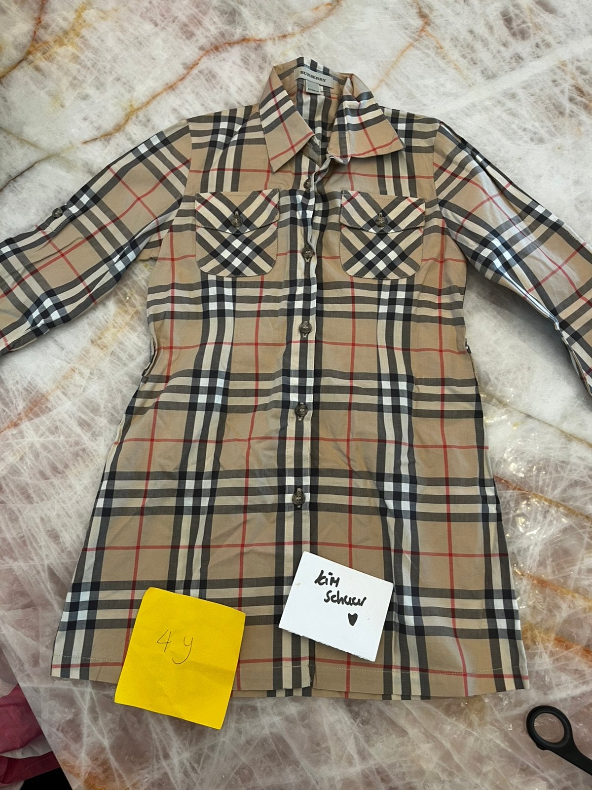Originele jurk Burberry 4 jaar meisje, Ophalen of Verzenden, Zo goed als nieuw, Meisje, Jurk of Rok