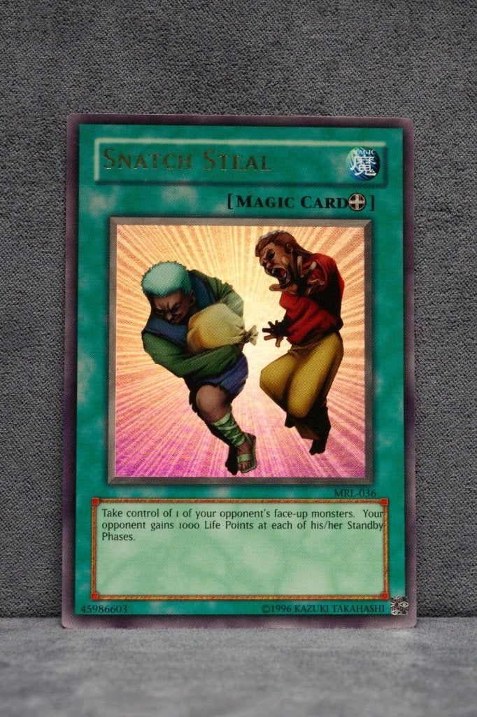 Yu-Gi-Oh! Snatch Steal MRL-036 Ultra Rare NM, Ophalen of Verzenden, Zo goed als nieuw, Losse kaart, Foil