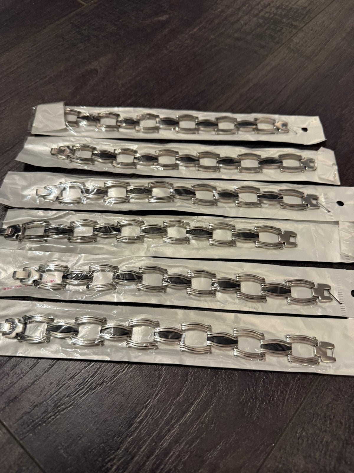 Partij 6 stuks stalen armbanden A3/20, Verzenden, Nieuw, Zilver, Staal