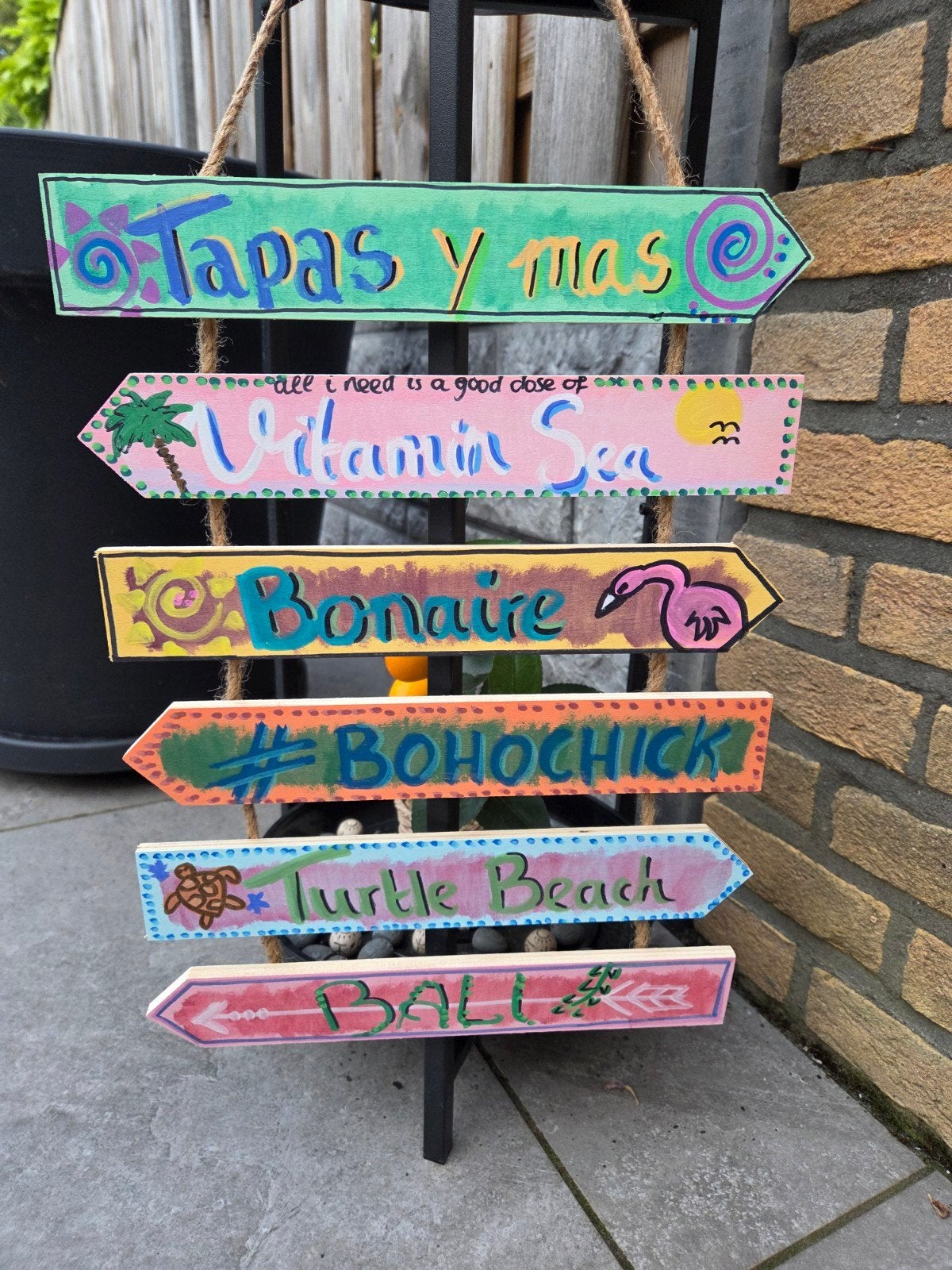 wegwijzer bordje tapas, Verzenden, Hout, Nieuw, Boho