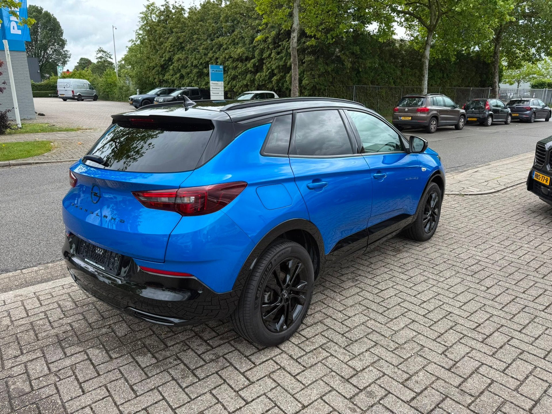 Opel Grandland 1.2 Turbo GS Automaat, Navi, Nieuwstaat Deale, Gebruikt, 1199 cc, Blauw, Leder en Stof