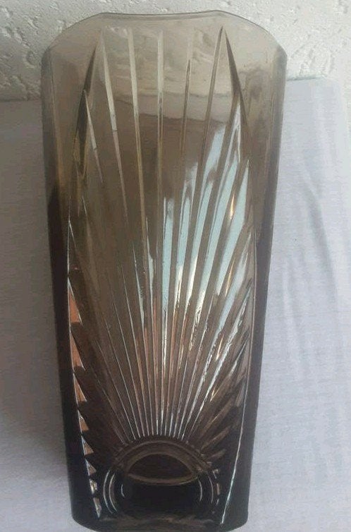 art deco vaas van rookglas 1930, Ophalen of Verzenden