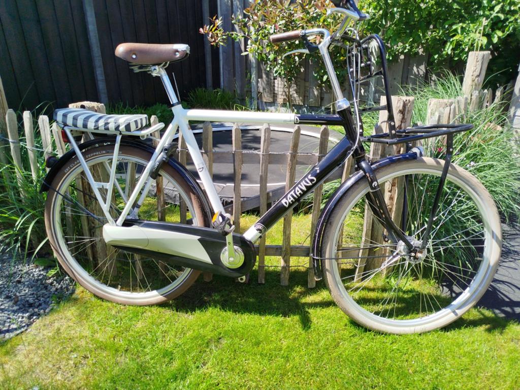 Batavus herenfiets met voordrager en 7 versnellingen, Ophalen, Gebruikt, Velgrem, Versnellingen