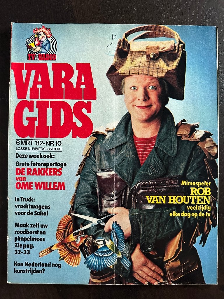 VARA Gids 6 mrt 1982, met mime (Rob van Houten), Ome Willem, Ophalen of Verzenden, Gelezen, Muziek, Film of Tv