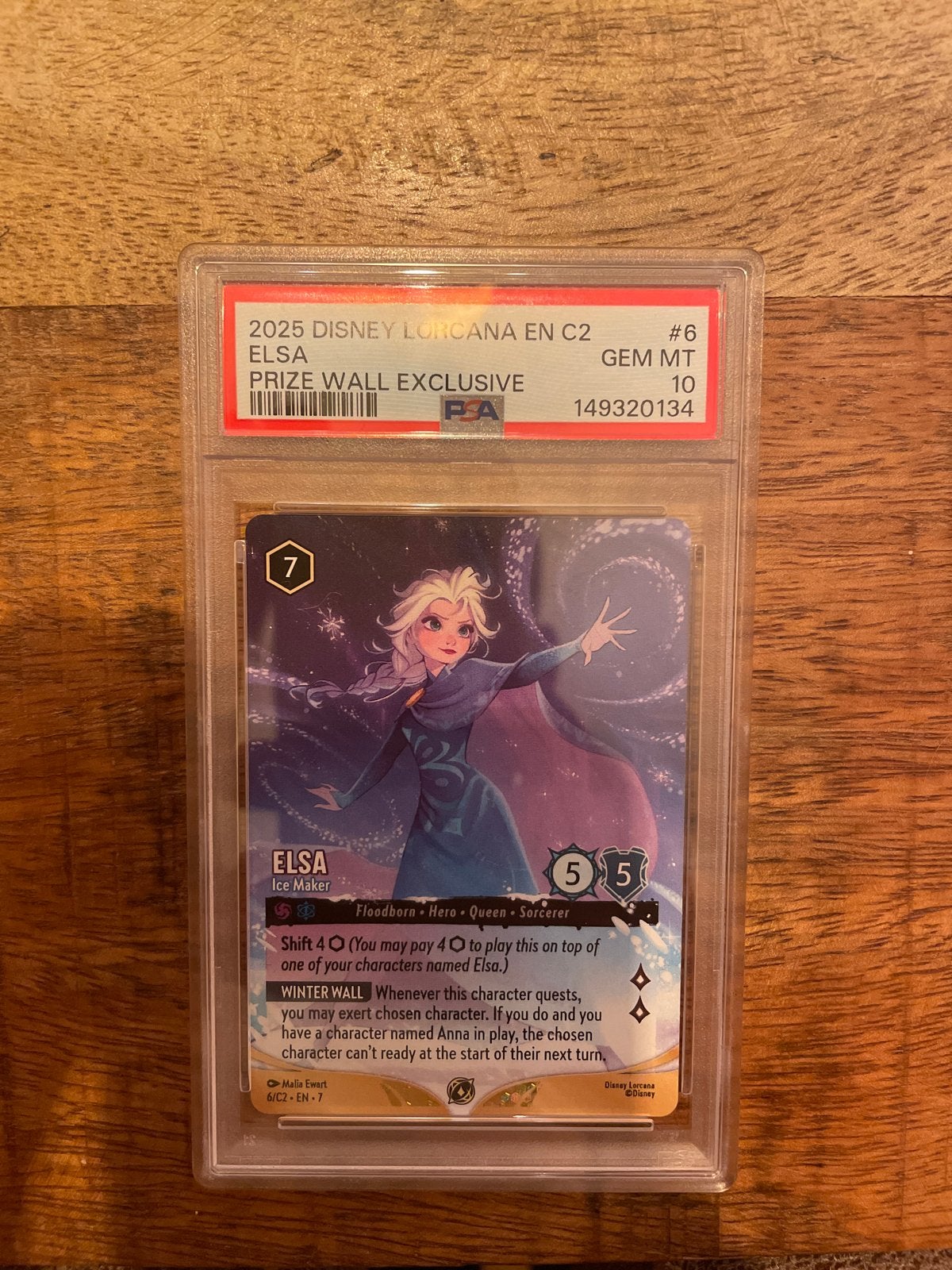 Disney Lorcana Elsa Ice Maker PSA 10 Gem Mint Prize Wall, Ophalen of Verzenden, Nieuw, Losse kaart