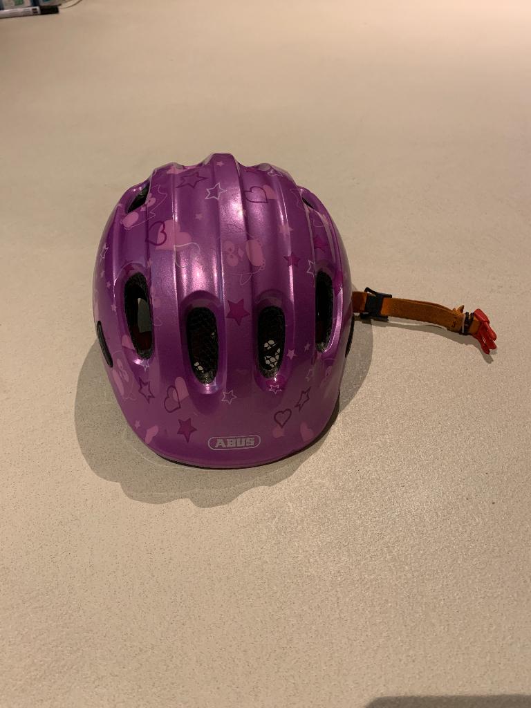 Abus fietshelm kind maat m (50-55cm) paars, Ophalen, M, Jongen of Meisje, Zo goed als nieuw