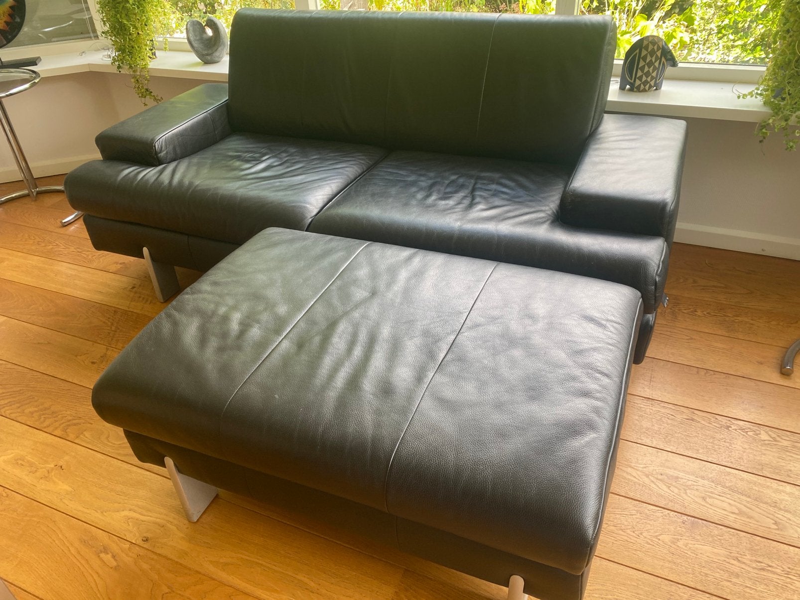 Te koop Rolf Benz bank en Rolf Benz Hocker, Ophalen, 150 tot 200 cm, Tweepersoons, Zo goed als nieuw