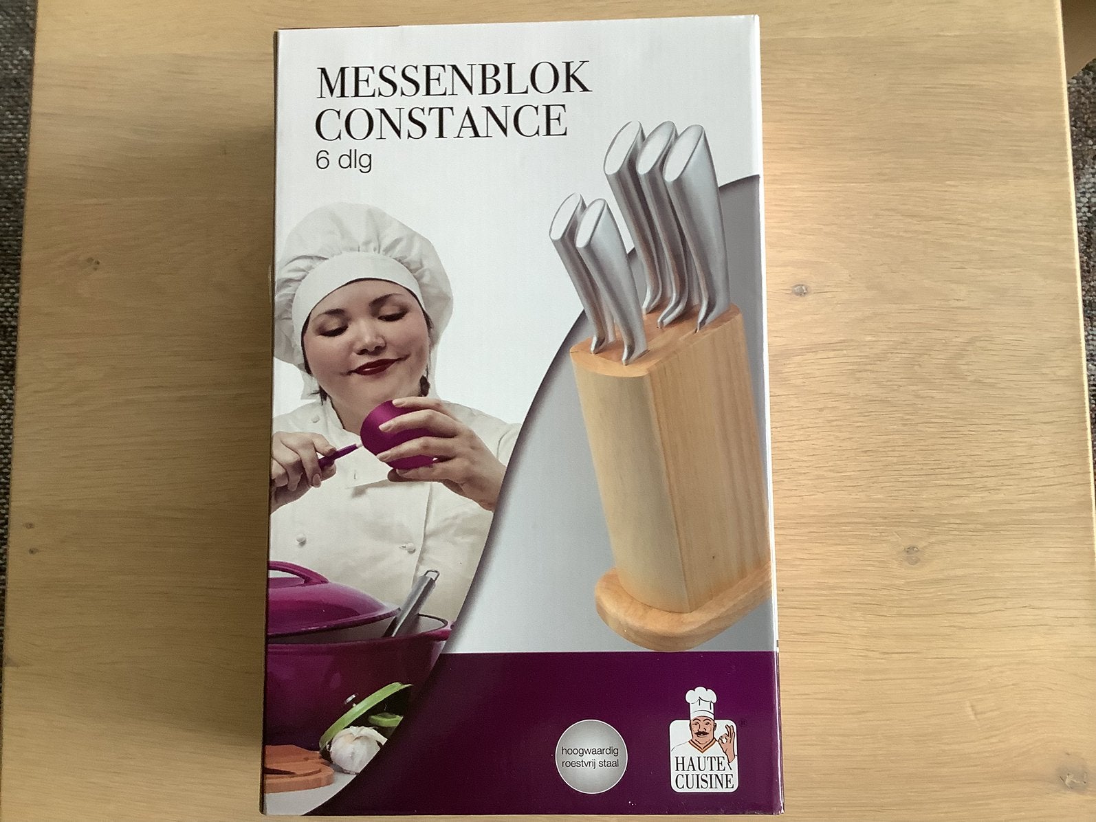 Messenblok Constance 6 delig, Huis en Inrichting, Ophalen, Nieuw, Rvs of Chroom, Messenset