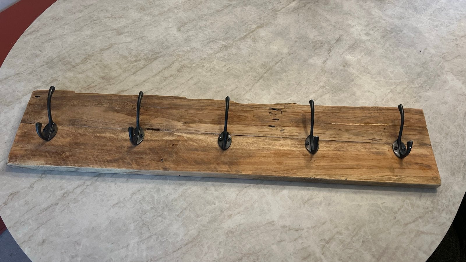Houten wandkapstok met 5 haken, Gebruikt, Minder dan 100 cm, Hout, Ophalen