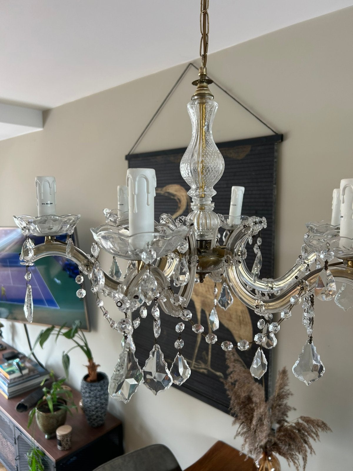 Te koop aangeboden mijn kroonluchter, Ophalen, Zo goed als nieuw, Glas